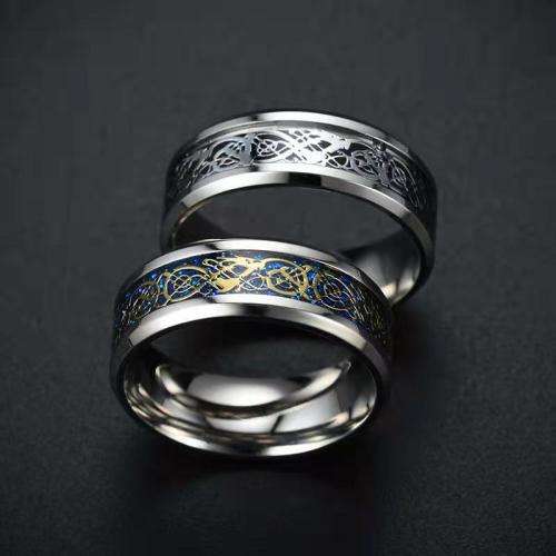 Mens Titanium Celtic Dragon Design Wedding Band. Ring Size 6,7,8,9,10,11,12,13